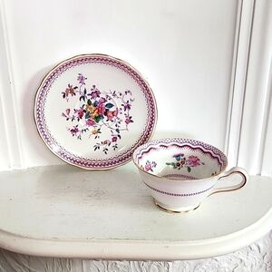 Copelands Grosvenor Teacup and Saucer, English Bone China Cups, Antique Tea Cups